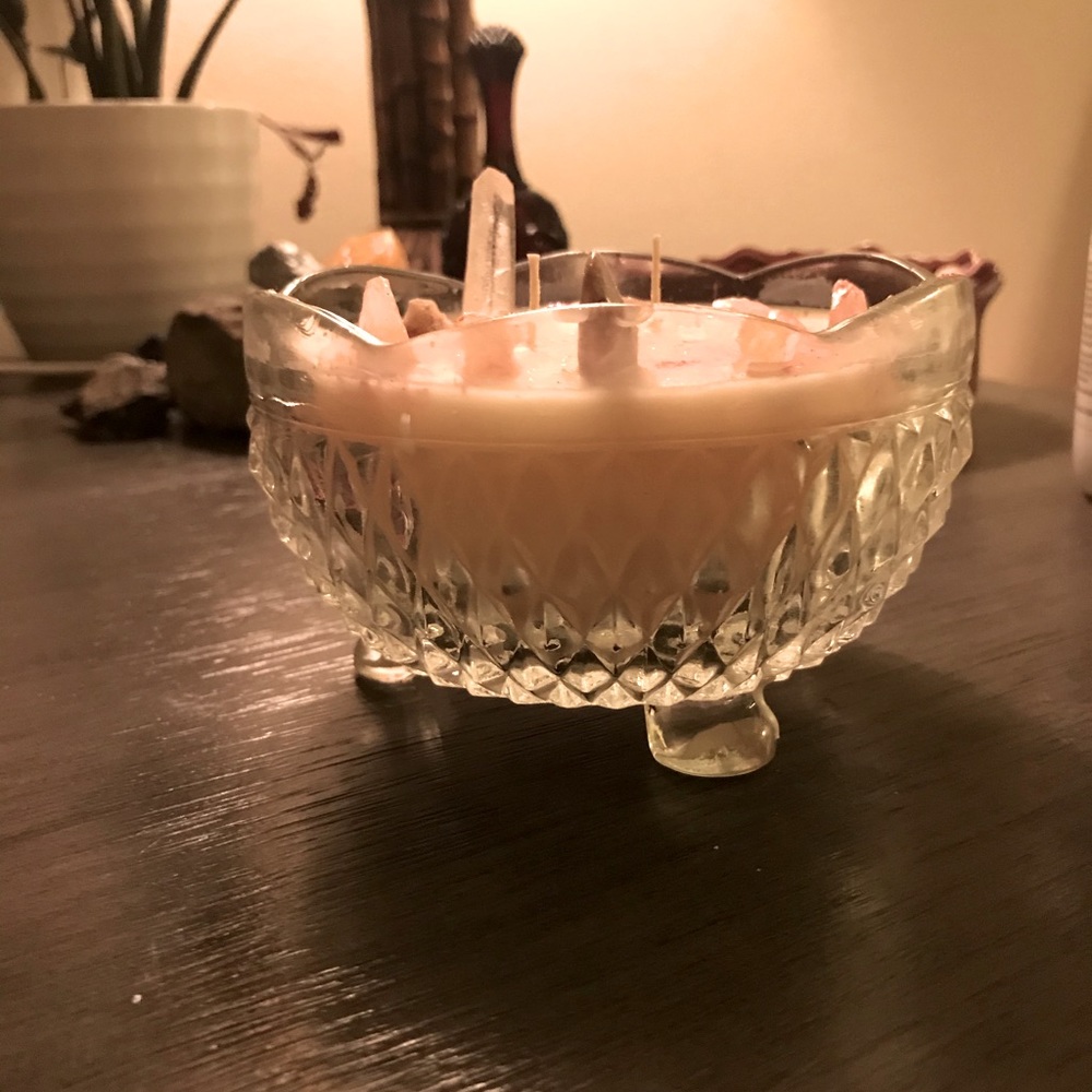 Divine Spark 5D New Earth Charged Crystal Beeswax Candle
